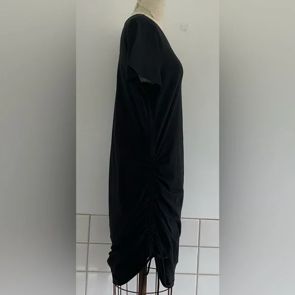 PINK Black Little Black T-Shirt Dress w/Adjustable Ruched Sides. XL NWT - Picture 3 of 11